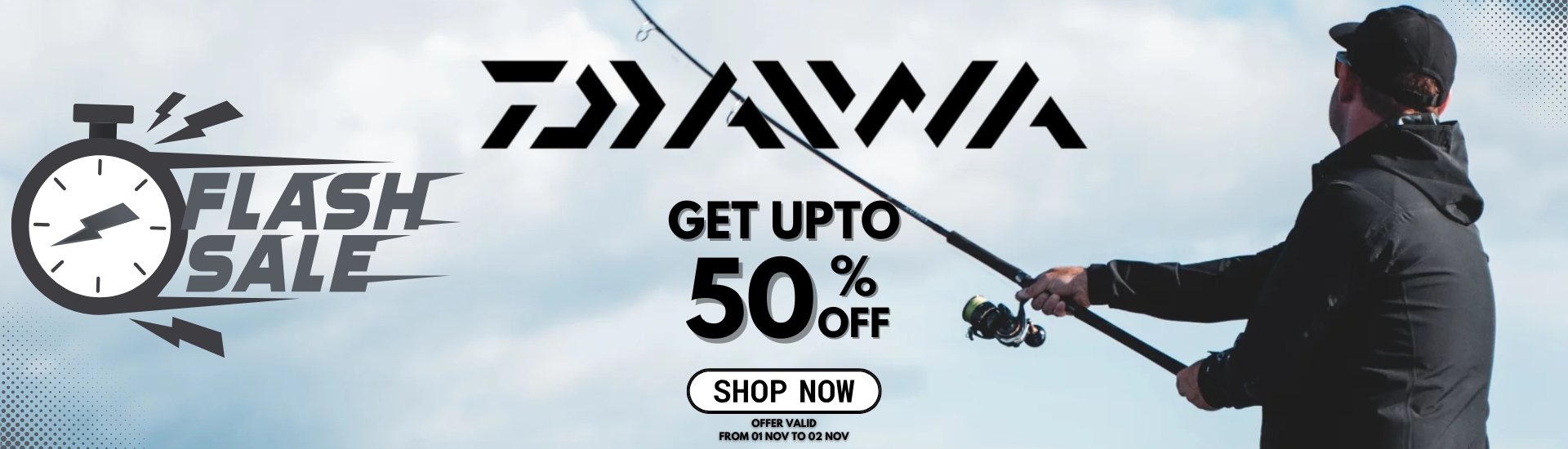 Daiwa flash sale — get up to 50% off, valid 01 Nov to 02 Nov